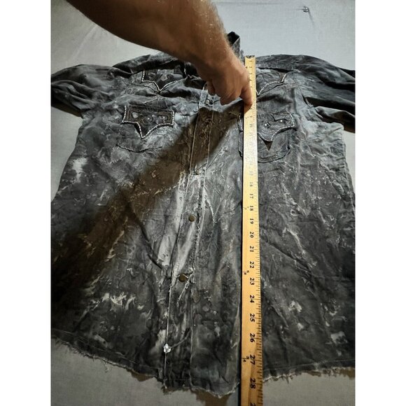 Toxic Magic Button Up Shirt Mens XXL Black Studded‎ Rockabilly Long Sleeve - Picture 9 of 11